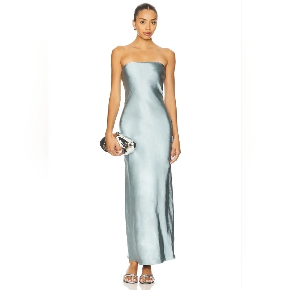 $110 SNDYS x REVOLVE Angelina Neck Tie Maxi Dress In Teal Size Medium